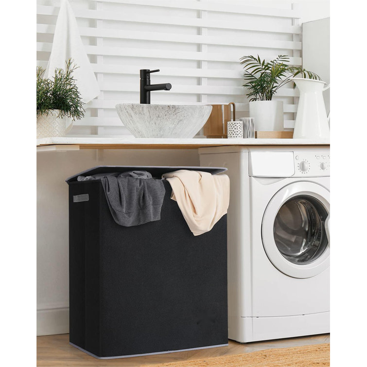 Rosalind Wheeler 145L Double Laundry Basket With Lid And Removable Bags,Black Wayfair.co.uk